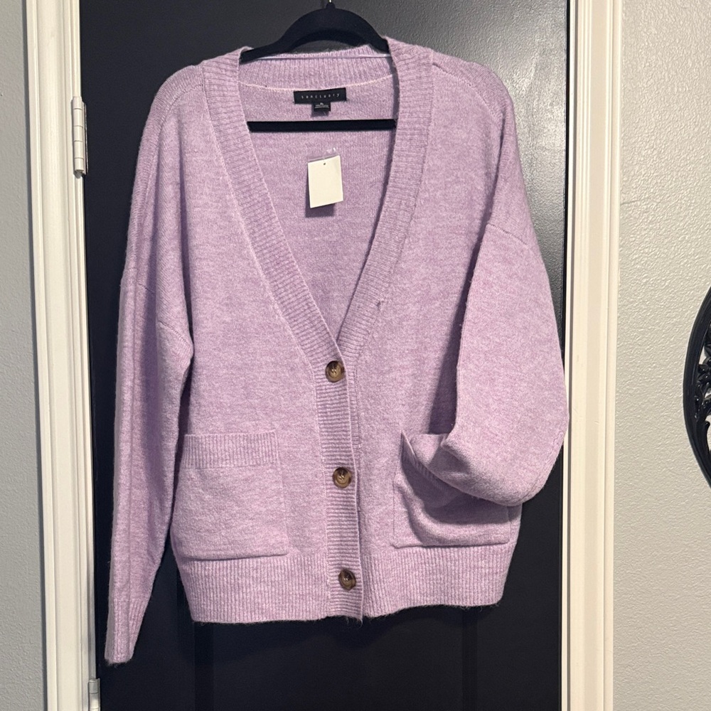 Sanctuary Lavender Button-Front V-Neck Cardigan